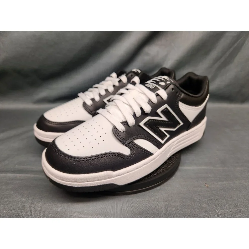 New Balance Boys 480 Sneakers GSB480BW Leather Black White Size 5.5 NEW NO BOX! - Picture 4 of 11
